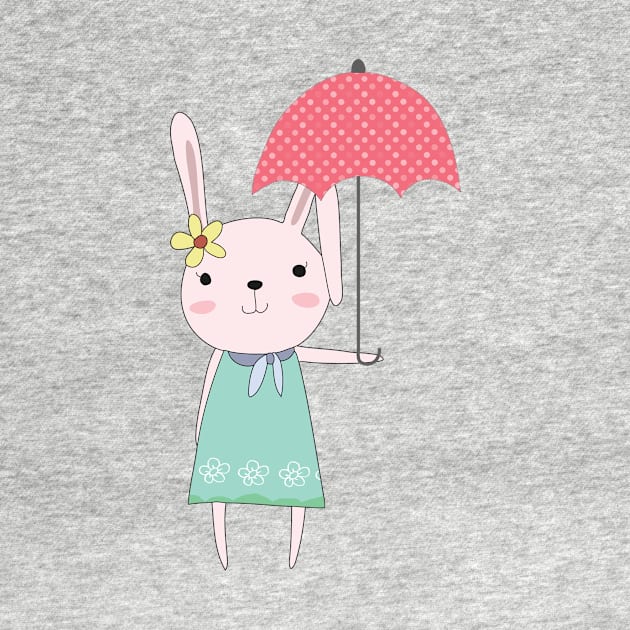 Cute Rabbit with Umbrella by XOZ